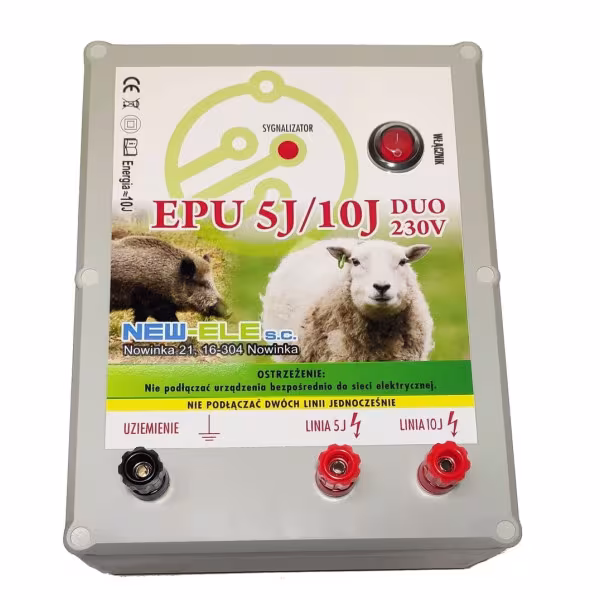 Потужний електропастух для диких тварин і овець EPU 5J/10J DUO 230V FTH-166