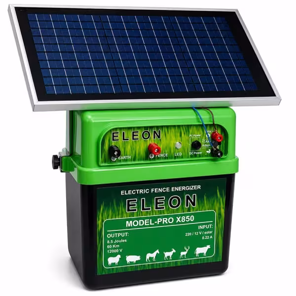 ELEON PRO X850 electric shepherd with battery and solar panel