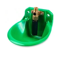 Plastic drinking bowl for sheep and goats with tubular valve