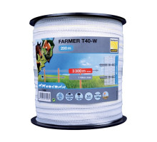 White tape for horses farmer 40 mm, 200 m