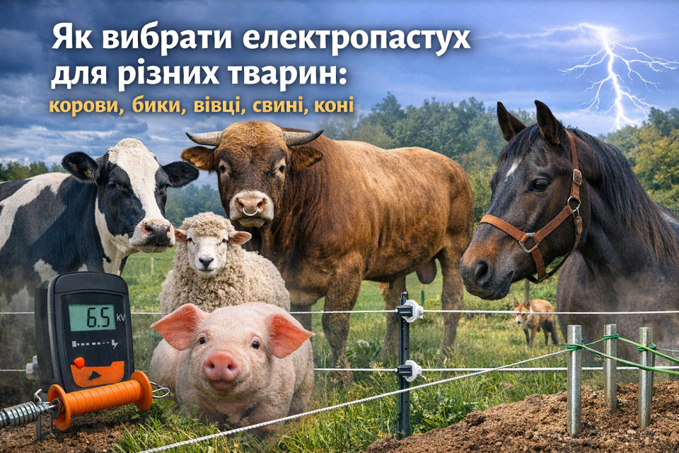 How to choose an electric shepherd for different animals: cows, bulls, sheep, pigs, horses